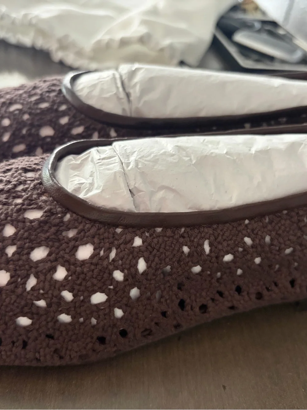 Madewell Brown Crochet Ballet Flats